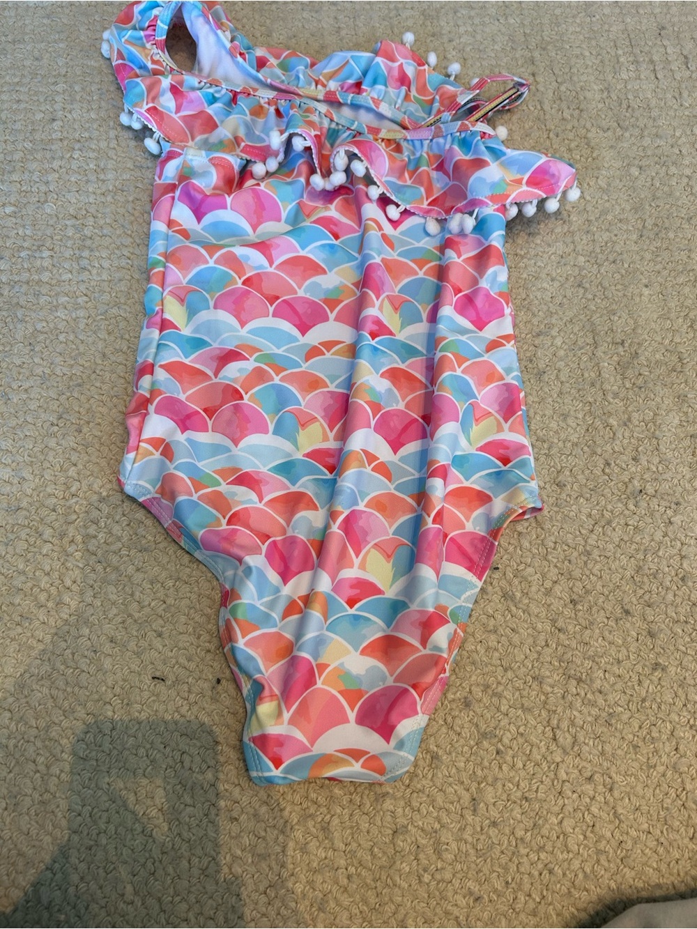 Kids One-Shoulder Ruffle Swimsuit in Multi-Color - Picture 2 of 3